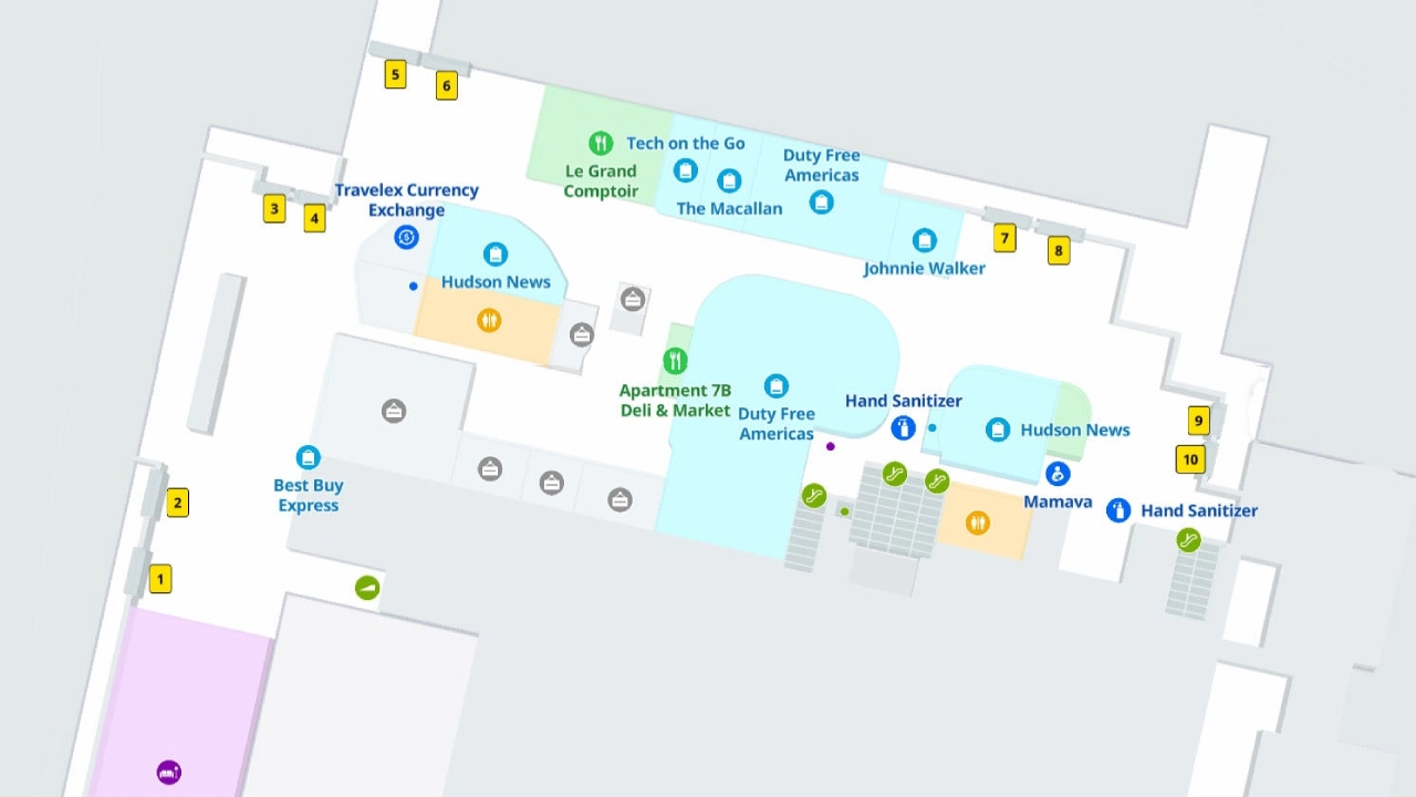 Map of Frontier JFK Terminal 7
